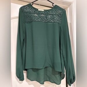 Meraki Teal Lace Detail Blouse